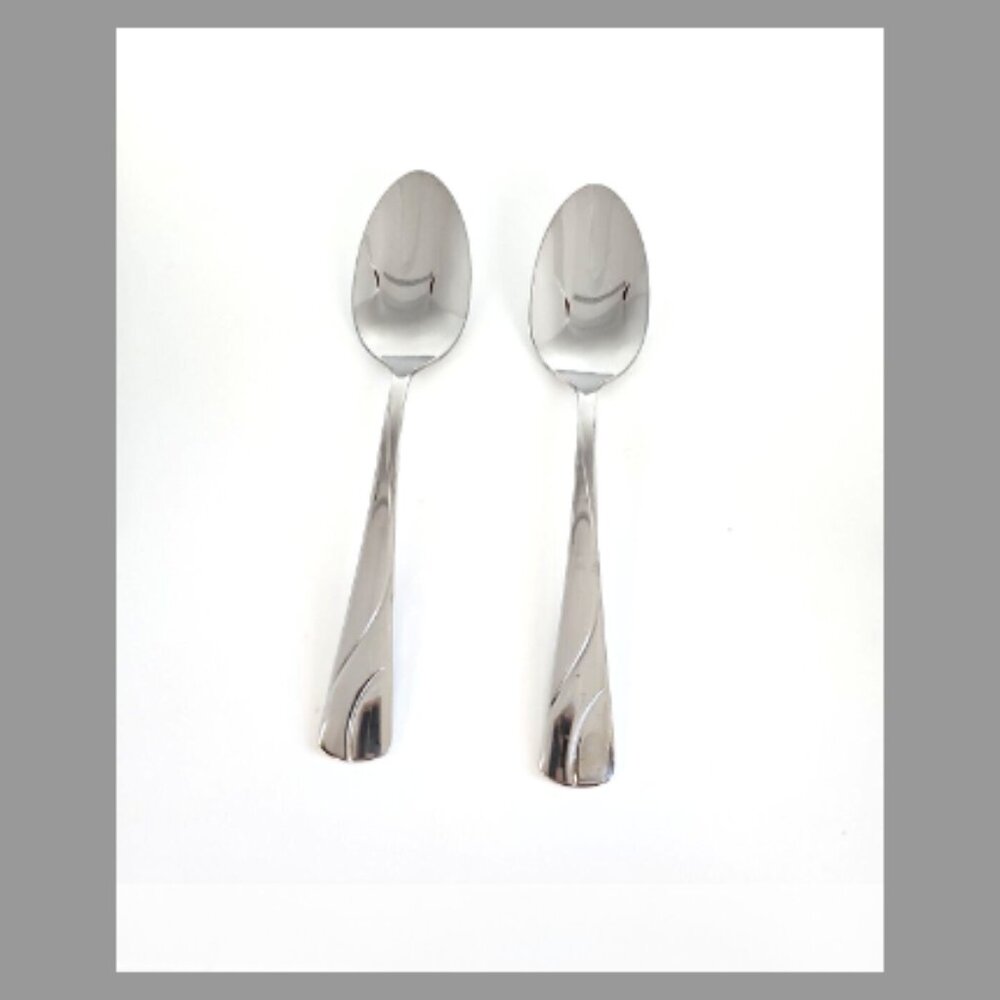 2 Oneida RIVER Dinner Spoons 18/0 Stainless Flatware (7") Replacement Pieces